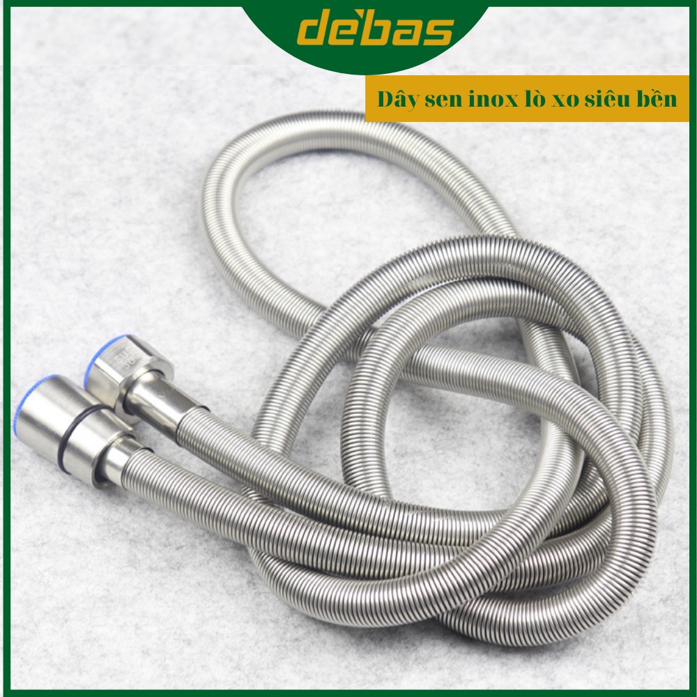 Dây sen tắm inox dây sen co giãn chống xoắn đứt ốc đồng lo xo cao cấp Debas