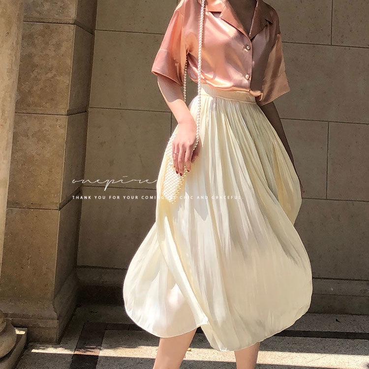 Chân Váy Voan Dài Lưng Cao Xinh Xắn Dành Cho Nữ