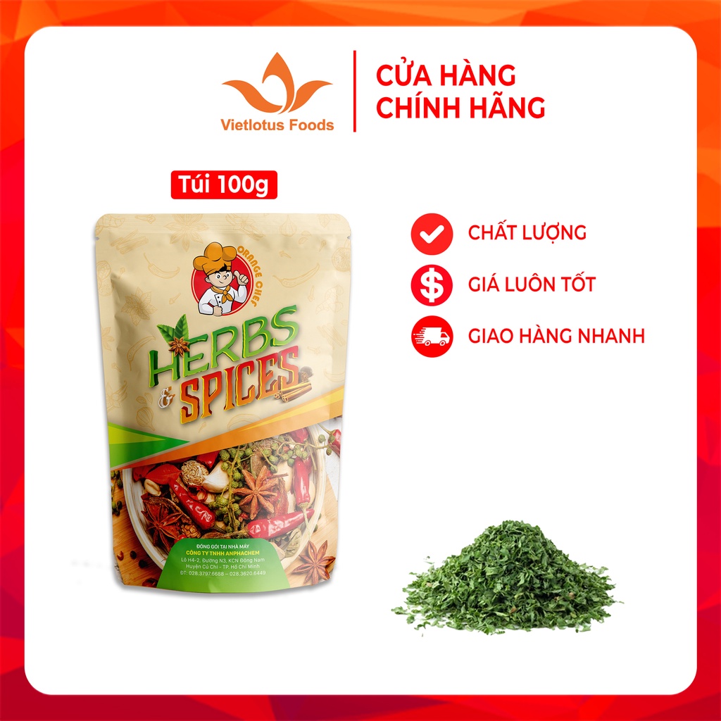 Bột mùi tây (ngò tây) Sấy khô Orange Chef -  100 Gram/ Túi (Parsley)