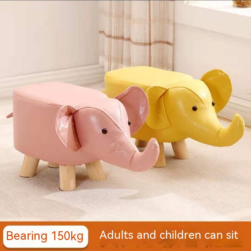 Ghế Đẩu Nhỏ Bằng Gỗ Trơn Hình Động Vật Hoạt Hình Cho Trẻ Em