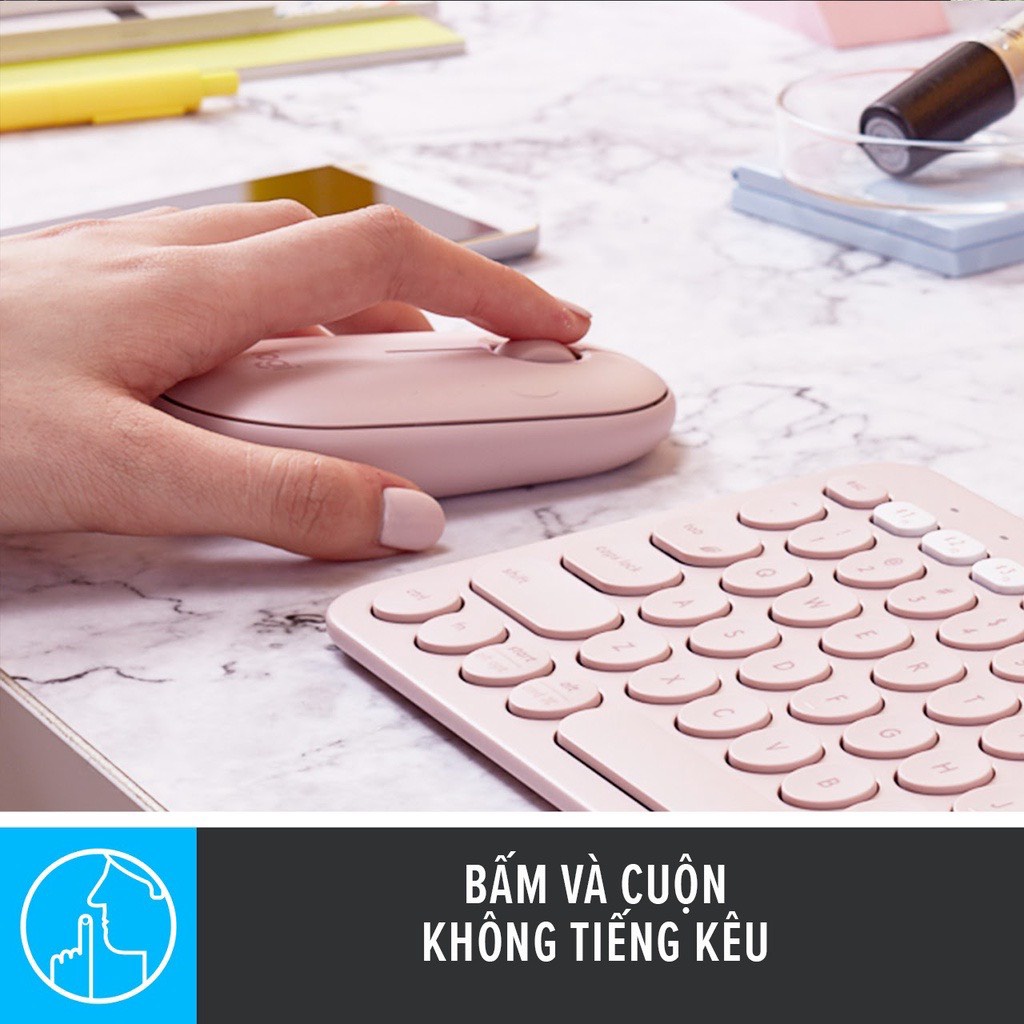 Chuột không dây Logitech Pebble M350 – Bluetooth/ USB, nhỏ gọn, giảm ồn, MacOS / PC - Mia Store