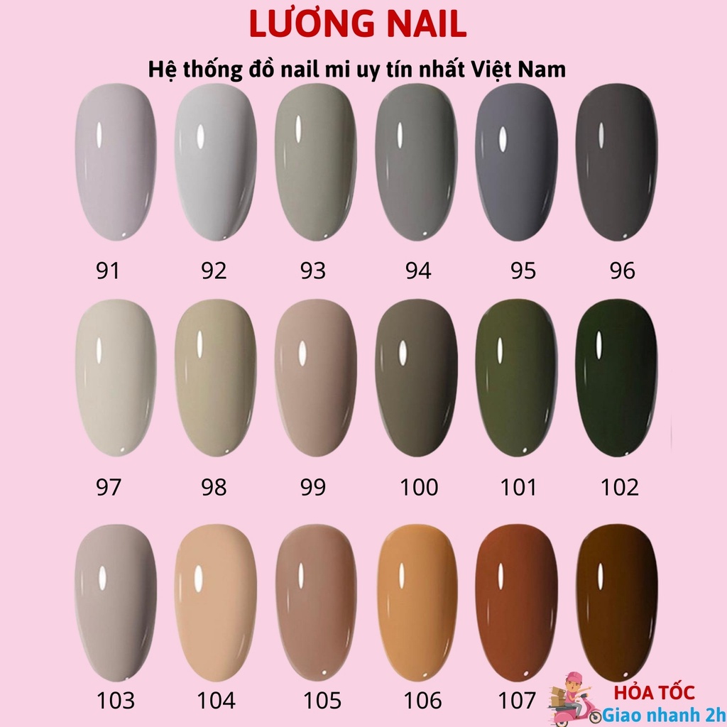 Sơn gel MLADEA sơn móng tay gel tone xám ghi nâu tây vàng đất chai 8ml mã 91 đến 108