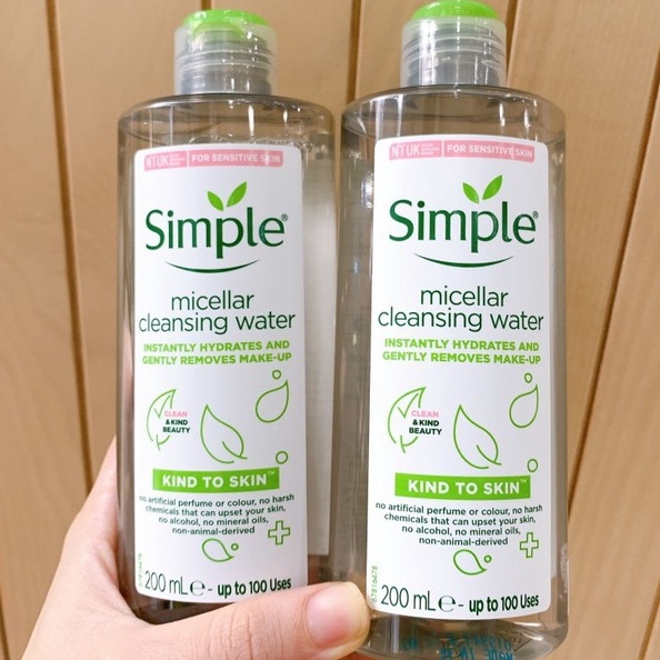 Nước Tẩy Trang Simple Micellar Cleansing Water 200ml hàng chính hãng