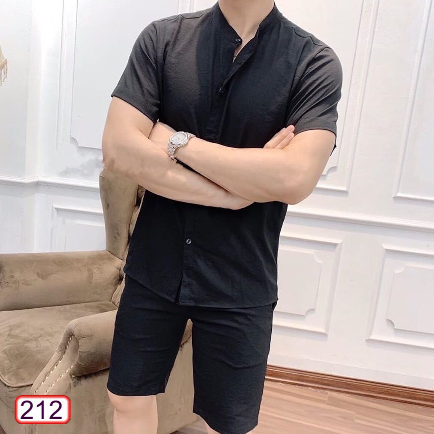 Áo đũi nam cộc tay cổ tàu Mantino, chất đũi Thái, form chuẩn mặc mát lạnh, loại dày đẹp hàng hot trend 2021 | BigBuy360 - bigbuy360.vn