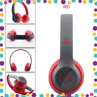 Tai nghe chụp tai bluetooth P47 Có dây audio 3.5mm, có khe cắm thẻ nhớ - Bảo hành 3 tháng