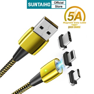 Cáp sạc nhanh Suntaiho 5A bằng kim loại truyền dữ liệu với cổng Micro USB Type C Lightning cho iPhone 12 Pro Ma thumbnail