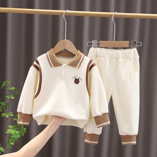 Bột nỉ gấu, áo polo dài tay cho bé trai và bé gái dáng thể thao cá tính