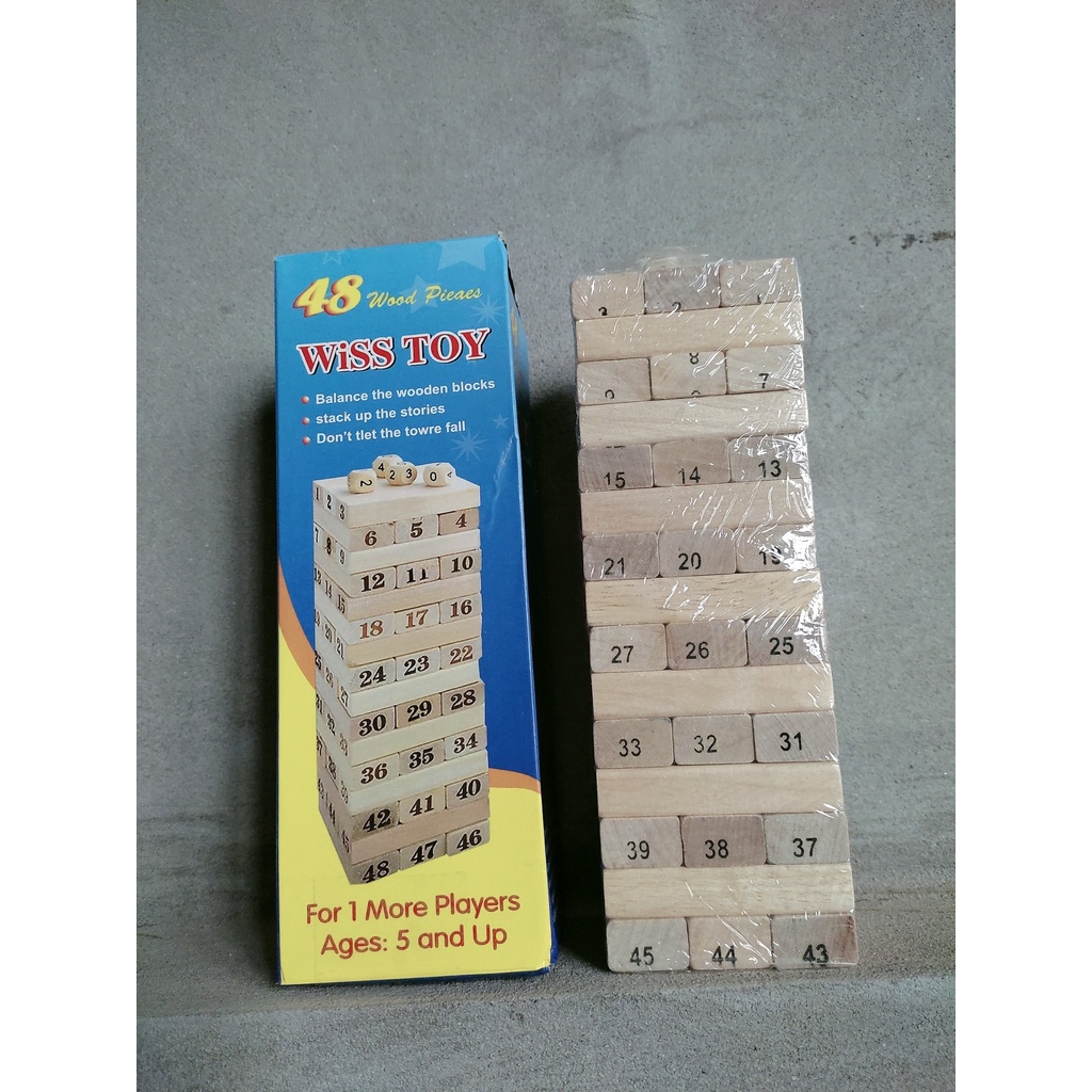 Hộp rút gỗ to, bộ domino gỗ 48 chi tiết, dôd chơi thông minh cho bé