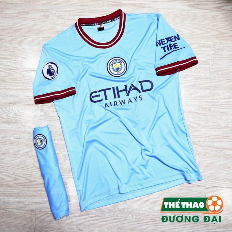 Quần Áo Bóng Đá, Đồ Đá Banh Man City Xanh Biển 2022 2023 - Thun Lạnh Cao Cấp, Không Nhăn, Không Xù Lông ⚡