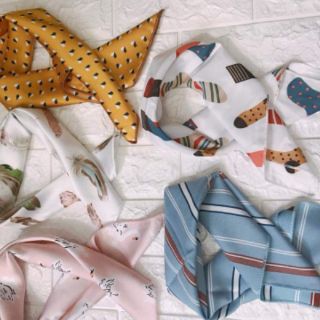 Set 5 khăn lụa vuông thời trang dạng lanh