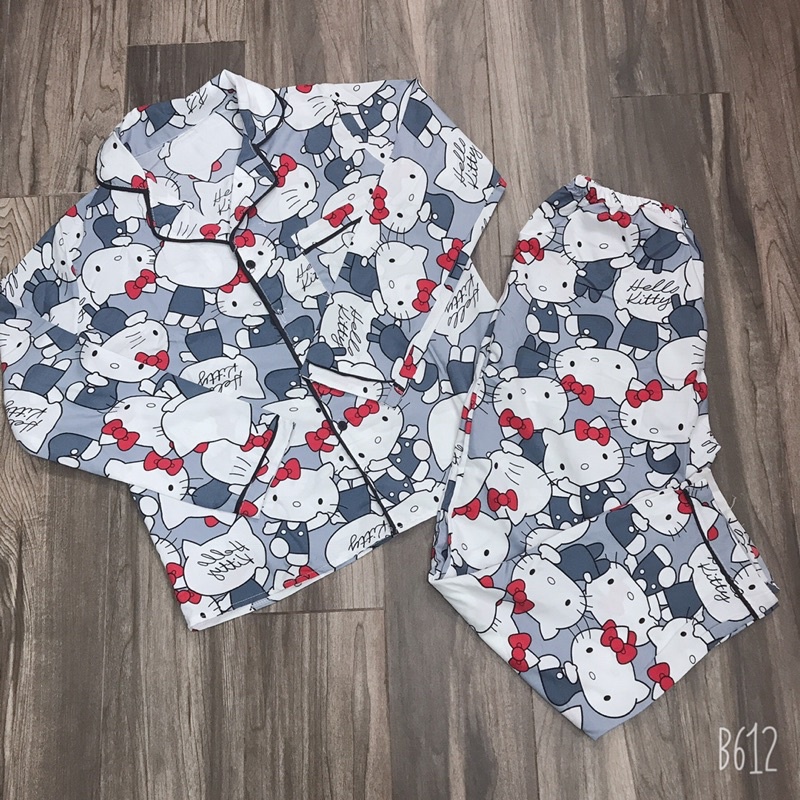 Bộ đồ pijama thô kate dài tay quần dài , nhiều hình xinh ( ảnh thật - đc chọn mẫu ) | BigBuy360 - bigbuy360.vn