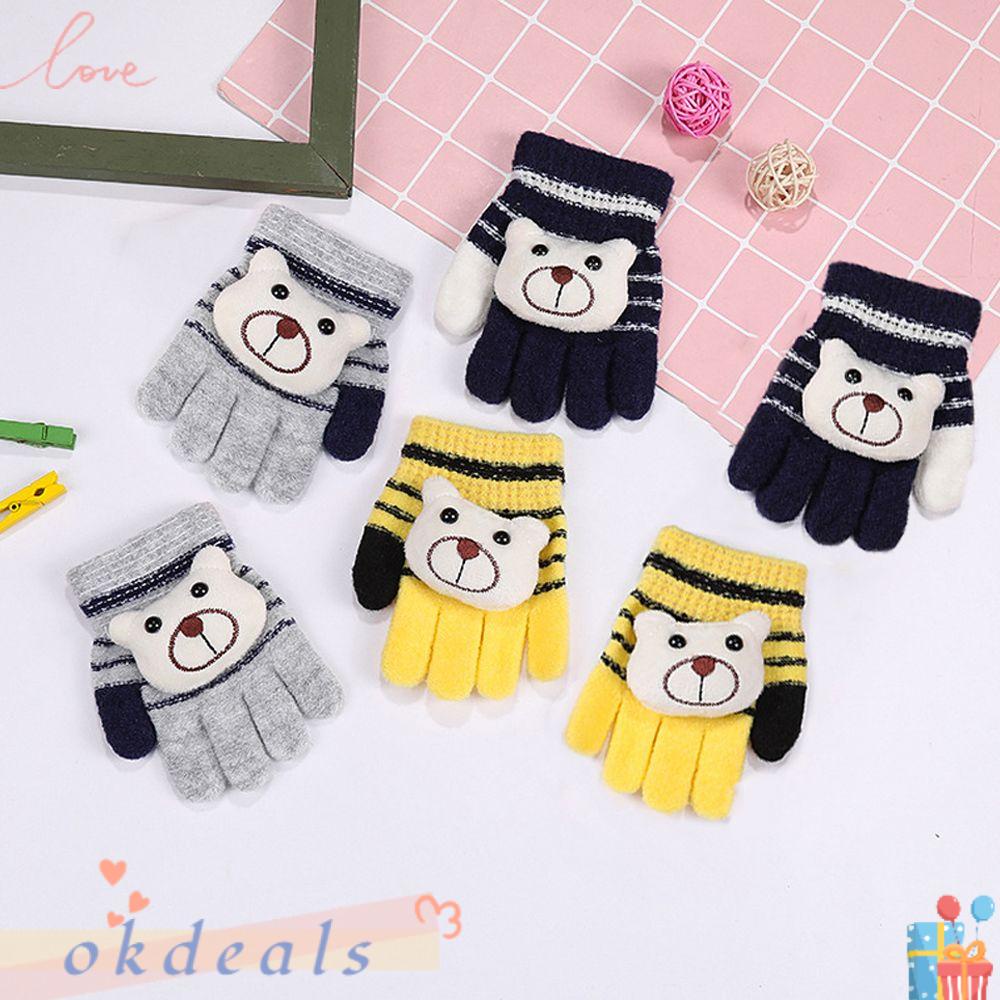 Găng Tay Dệt Kim Unisex Thời Trang Thu Đông Cho Bé