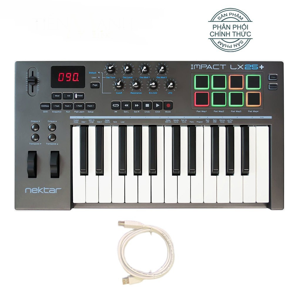 Nektar Impact LX25+ Midi Keyboard Controller 25 Phím Cảm ứng lực (Bàn phím sáng tác - Sản xuất âm nhạc Producer)