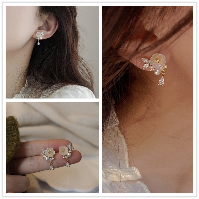 Bông Tai Hình Hoa Phong Cách Pháp Cổ Điển Thời Trang Cho Nữ