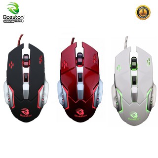 Chuột chơi game 6d bosston bs-12 led đa màu dpi 3600 - hãng phân phối chính thức