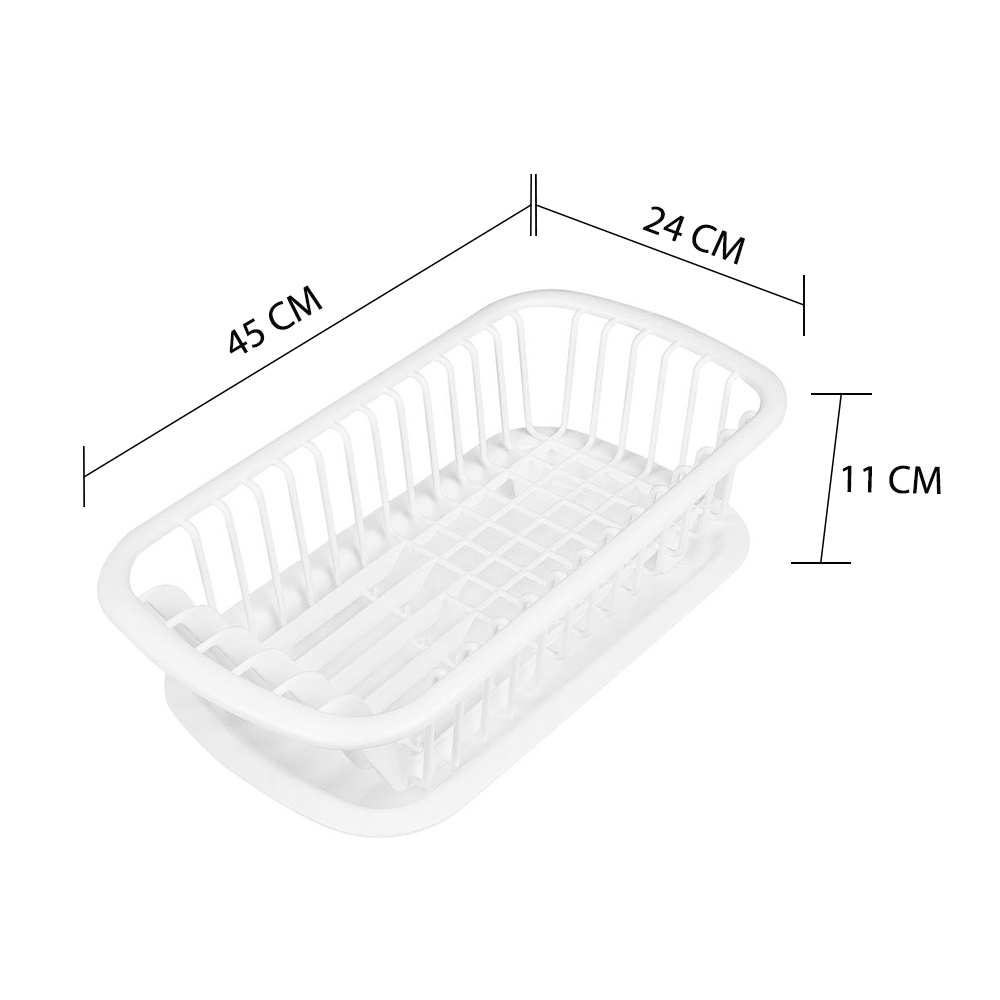 HomeBase JCJ Kệ để chén đĩa bằng nhựa có nắp đậy Thái Lan W45xD23.5xH15.5 Cm Màu Trắng