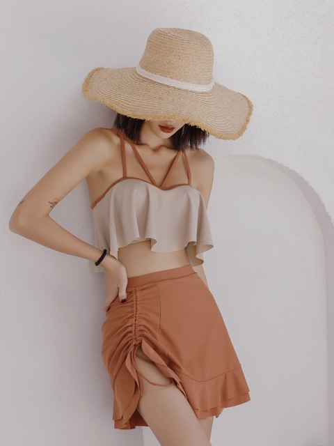 Set đồ bơi 3 mảnh (xanh/cam) | BigBuy360 - bigbuy360.vn