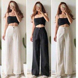 quần ống rộng chất đũi