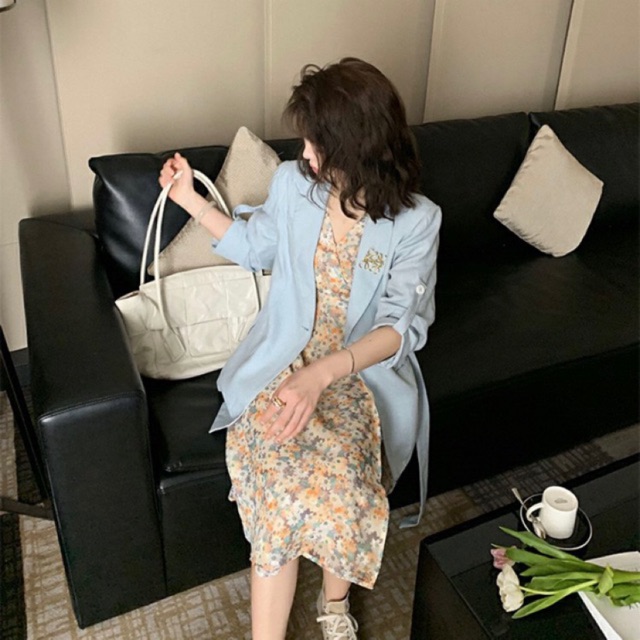 Váy hoa nhí cổ chéo dáng dài hoạ tiết hoa sáng màu Ulzzang style🌸 VKE 8029-2 Hàng Quảng Châu