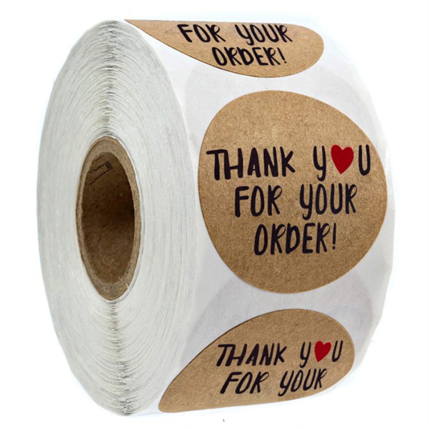 1 Cuộn / 500 Miếng Dán In Chữ THANK YOU FOR YOUR ORDER Thay Lời Cám Ơn Dán Lên Sản Phẩm Của Bạn