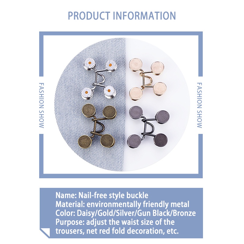 Nút quần jean bằng kim loại có thể tháo rời