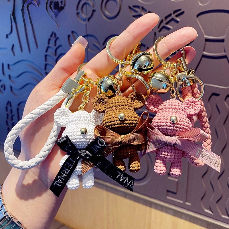 Móc khóa hình gấu hoạt hình dễ thương nhiều màu sắc tùy chọn