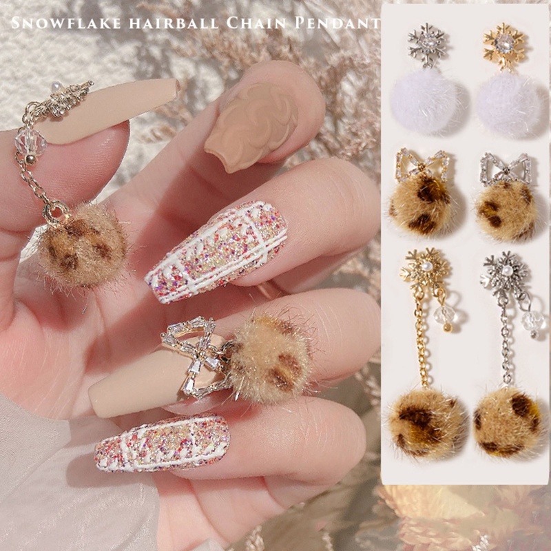 Youyo Phụ Kiện Trang Trí Móng Tay Nghệ Thuật Đính Bóng Lông Tua Rua Có Thể Tháo Rời Và Quả Bông Pom Pom S