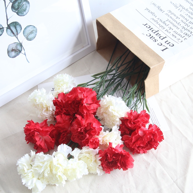 Hoa Cẩm Chướng lụa cao cấp loại 1 - Phăng siêu sang chảnh - 1 Cành 1 Bông Dài 44cm Hoa giả cao cấp, trang trí, để bàn