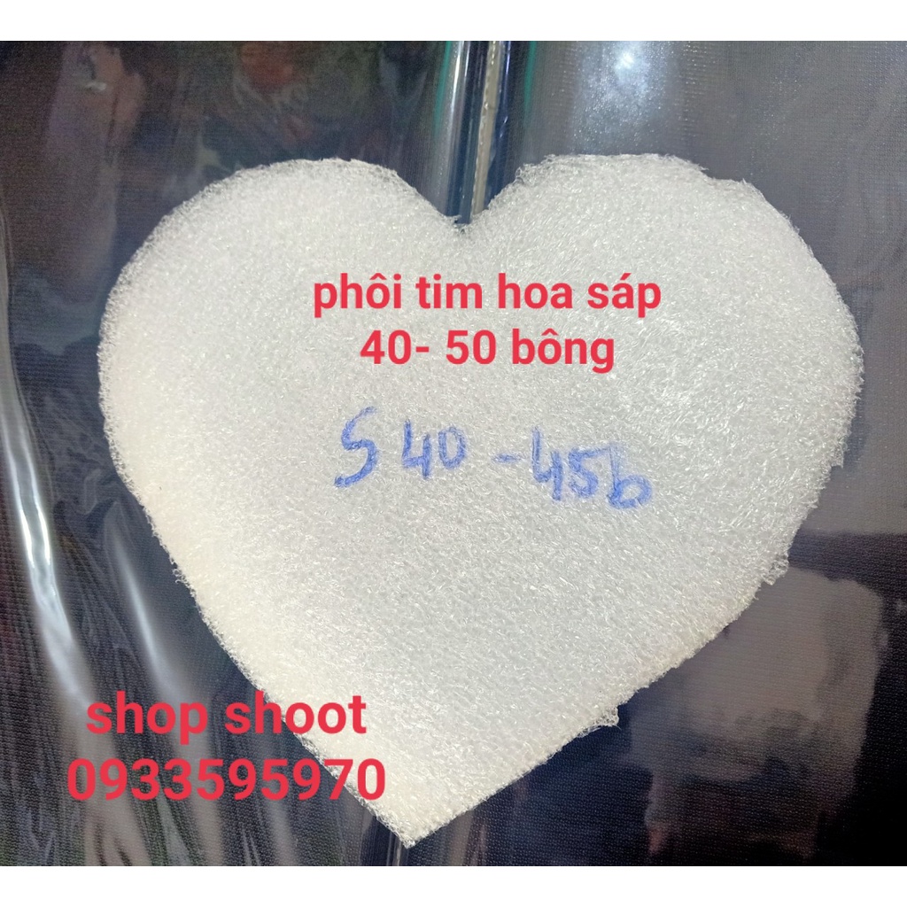 PHÔI XỐP TIM CHO HOA SÁP VÀ HOA NHŨ