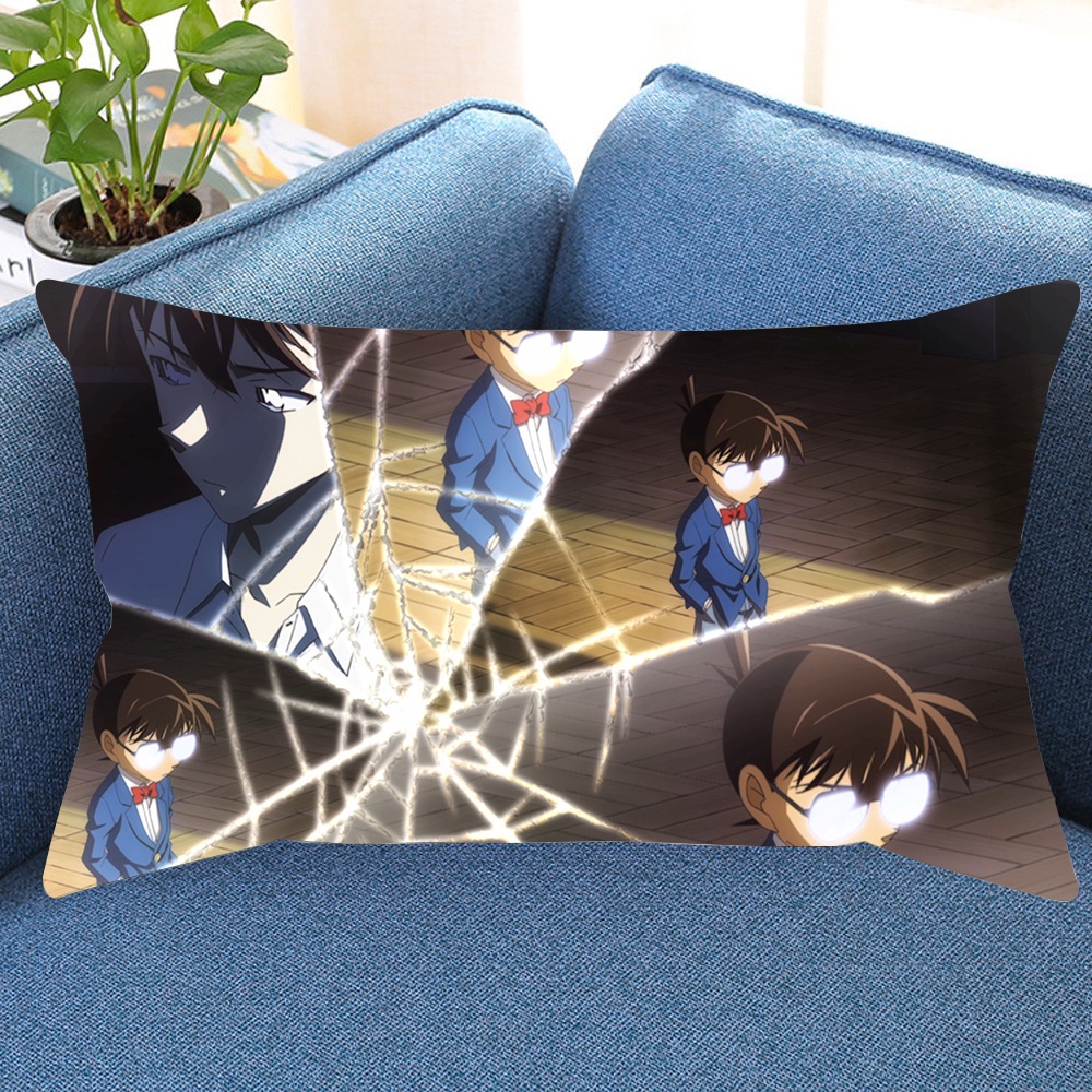 Vỏ Gối Hình Chữ Nhật In Hình Thám Tử Conan Một Mặt Trang Trí Nhà Cửa