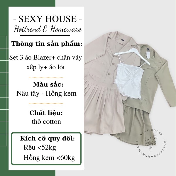 Set vest chân váy - set váy 3in1 style Hàn Quốc phù hợp 4 mùa V212 SEXYHOUSE | BigBuy360 - bigbuy360.vn