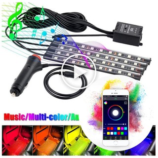 Đèn led trang trí gầm ghế ô tô xe hơi nhấp nháy theo nhạc (App kết nối điện thoại)