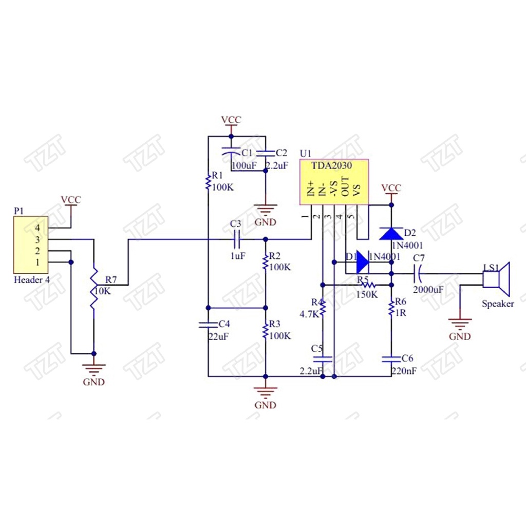 Bộ 5 Mô Đun Khuếch Đại Âm Thanh Cao Cấp Tda2030 Tda2030A 6-12v Phiên Bản Cao Cấp
