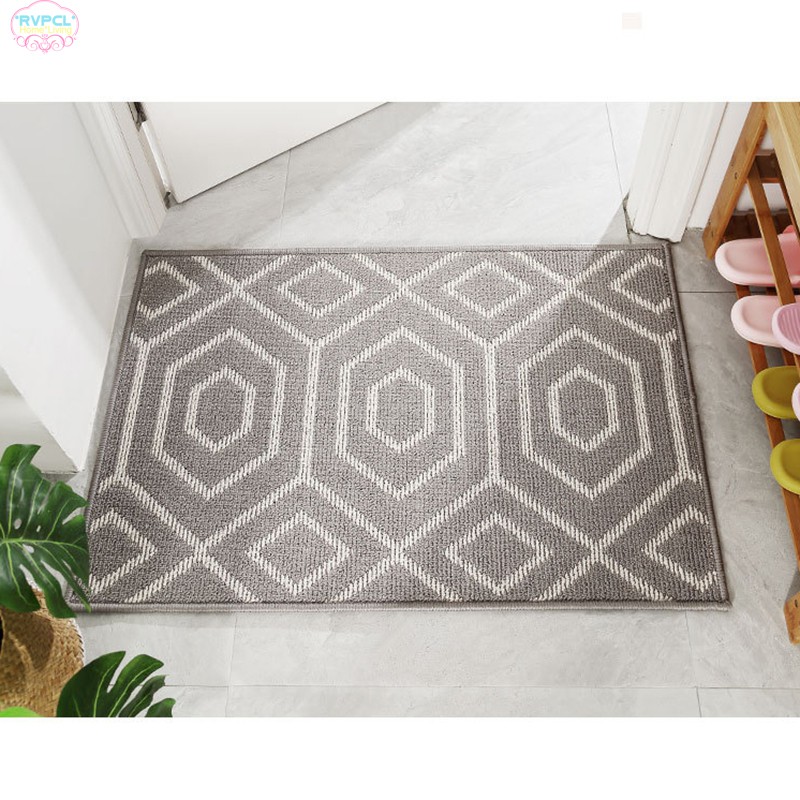 【RVPCL】 Geometric Indoor Non Slip Door Mat Backing Machine Washable Super Absorbent Inside Mats Low-Profile Rug Doormats