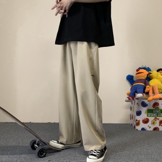 Quần Dài Ống Rộng Màu Trơn Thời Trang Mới Cho Nam