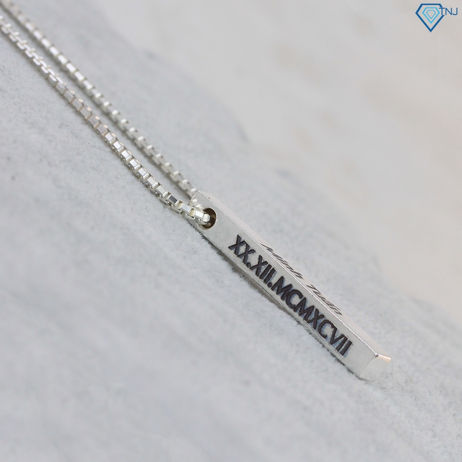 Dây chuyền bạc nam hình trụ vuông khắc tên theo yêu cầu DCA0074 - Trang Sức TNJ