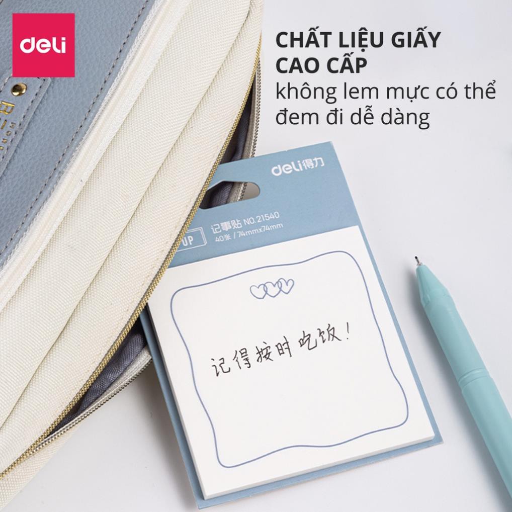 Giấy nhớ giấy nhắn hình ngộ nghĩnh Deli - giấy note ghi chú - 1 tệp màu ngẫu nhiên - 21540