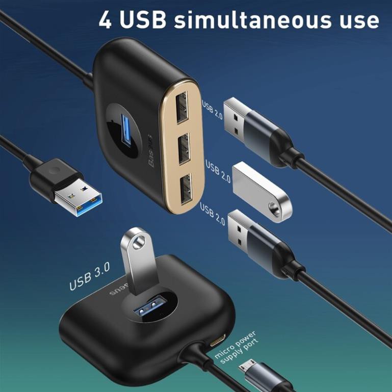 Đầu chuyển Baseus 1 cổng USB 3.0 sang 3 cổng USB 2.0 thiết kế tiện lợi