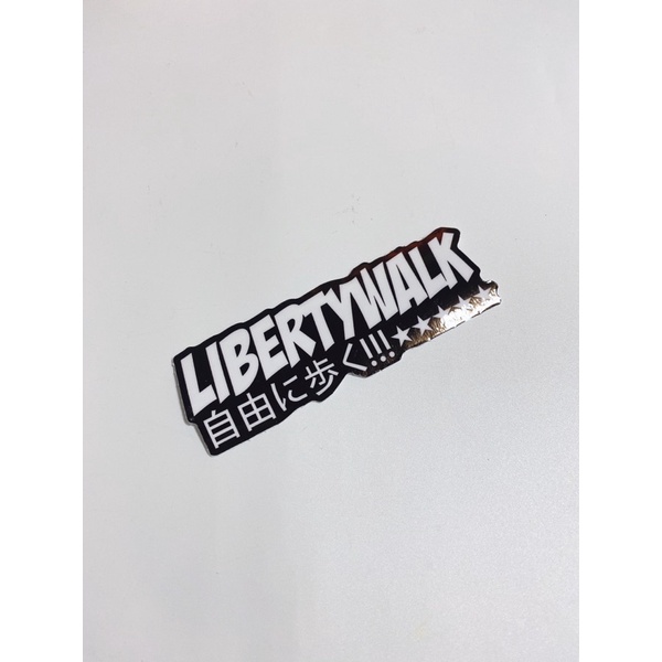 Tem dán chữ Libertywalk trắng đen siêu hot, trang trí xe máy laptop siêu đẹp