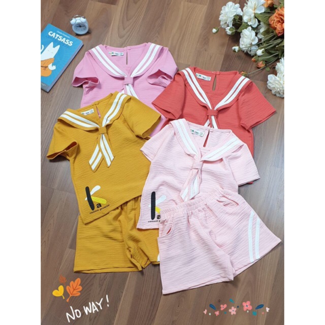 SIZE 1-12 (10-36KG) ĐỒ BỘ BÉ GÁI ÁO NGẮN TAY QUẦN ĐÙI VẢI ĐŨI THUN HIỆU SCHUKIDS KIỂU THỦY THỦ