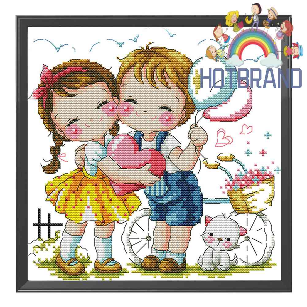 Bộ Tranh Thêu Chữ Thập DIY 14CT Hình Tình Yêu Của Chúng Tôi