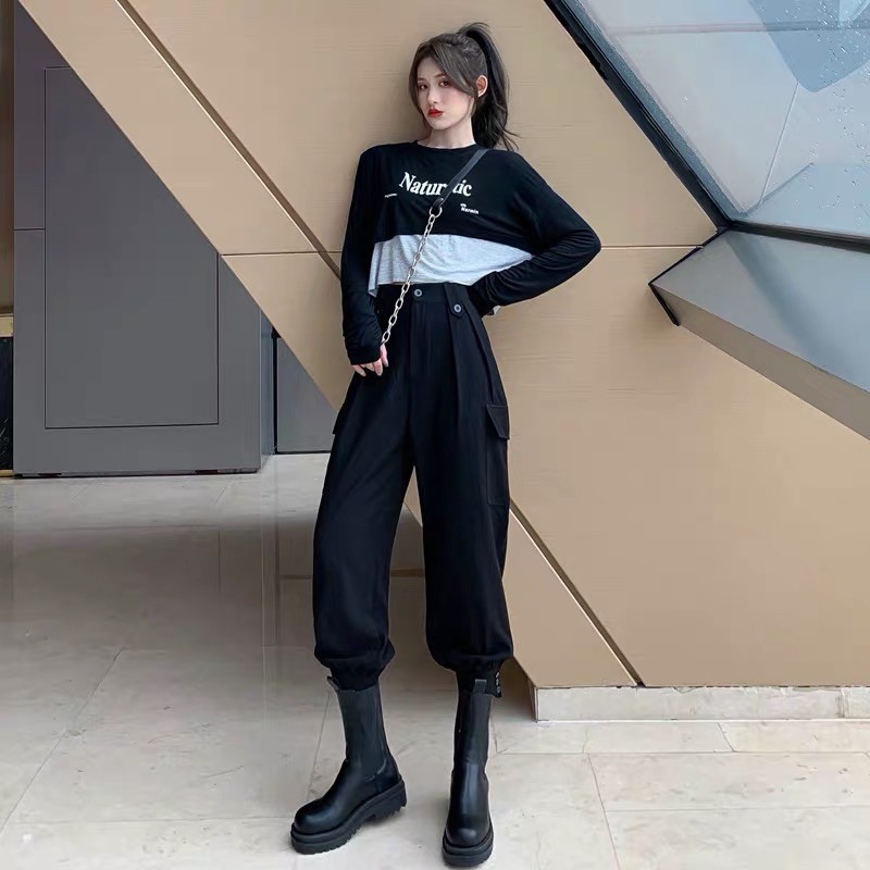 quần baggy nữ túi hộp phong cách cá tính hàng quảng châu cao cấp | BigBuy360 - bigbuy360.vn