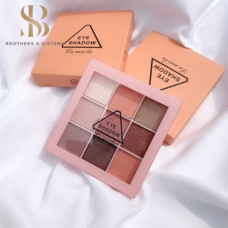 Bảng phấn mắt acrylic 9 màu tông đất mờ ngọc trai trang điểm thời trang | BigBuy360 - bigbuy360.vn