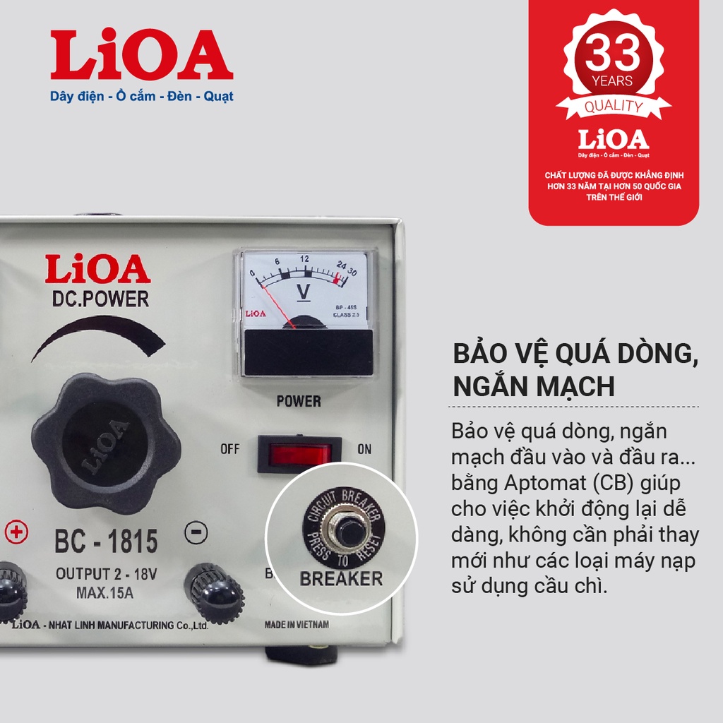 Mua Máy nạp ắc quy LiOA BC1815 sạc bình 12V dòng 15A cho oto, xe máy, máy xúc, máy cẩu giá rẻ nhất | XeGap.Vn