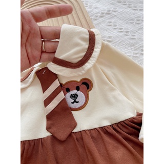 xả kho - Cặp body cà vạt nâu cho bé