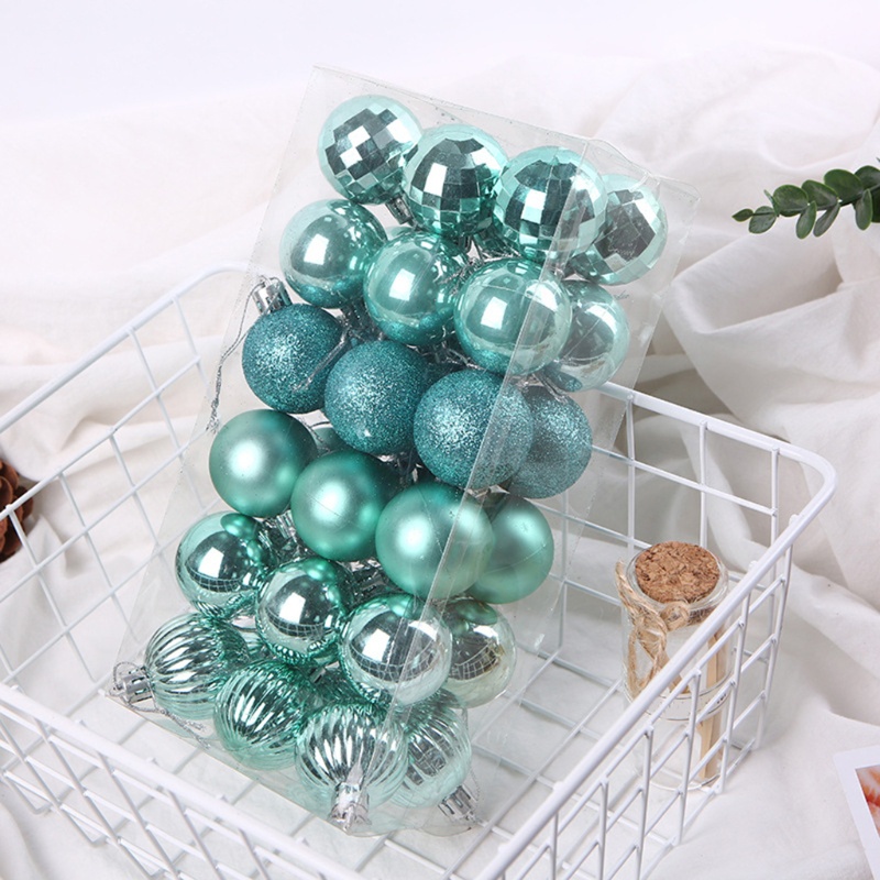 Set 36 quả châu 4cm nhiều màu sắc dùng để trang trí cây thông giáng sinh