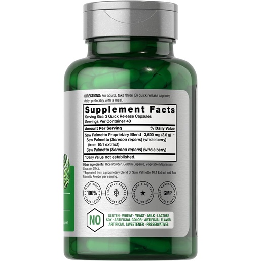 Horbaach Saw Palmetto Extract 3600mg - Viên uống hỗ trợ tuyến tiền liệt và đường tiết niệu 120 viên