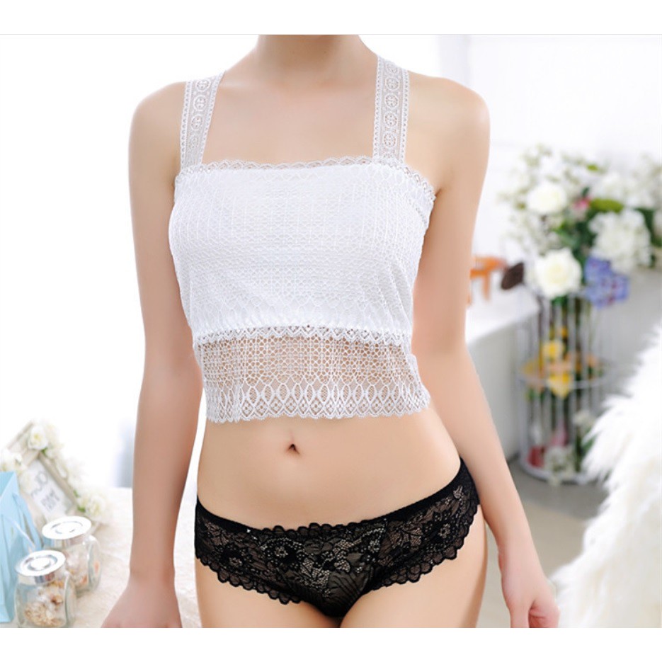 Áo bra nữ dài ren bướm, thiết kế đơn giản, trẻ trung, dễ phối đồ, phù hợp dưới 55kg (MS 04011) Anna Shop