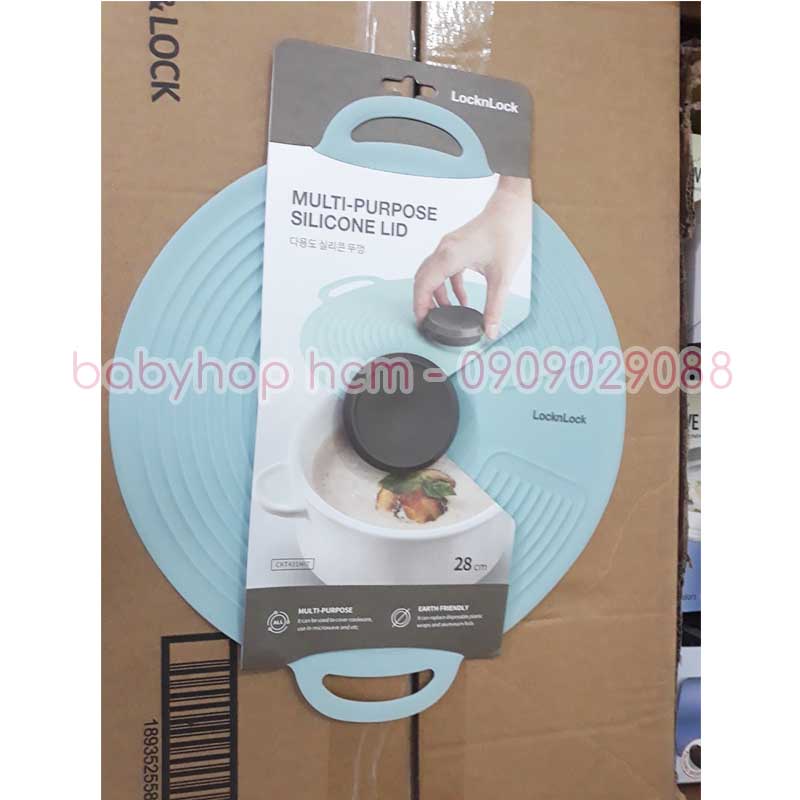 Nắp nồi silicone đa năng Lock&Lock CKT431MIT nắp đậy nồi, sử dụng được trong lò vi sóng - BABYHOPSG