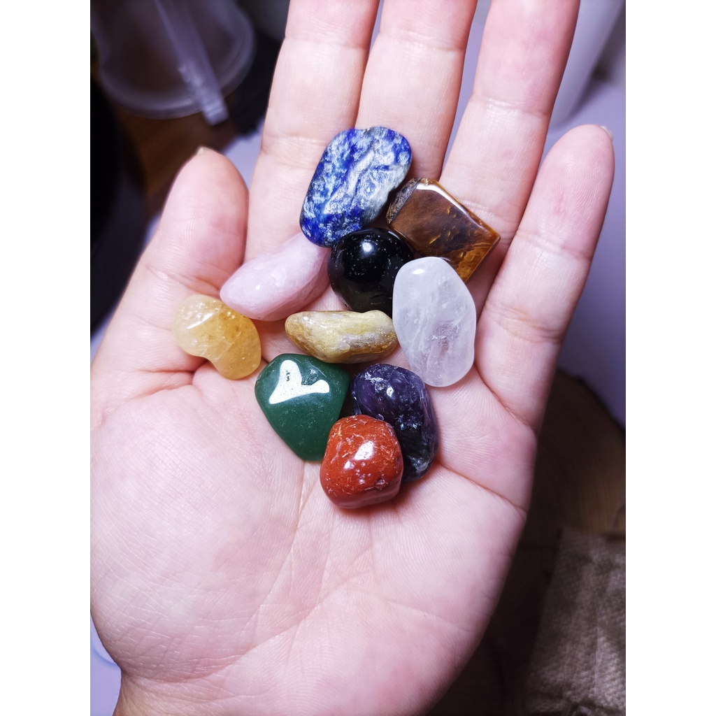 Set 10 Viên Đá T.Nhiên Thanh Tẩy Tarot Tặng Kèm Túi Vải
